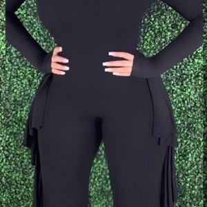 Black mock neck jumpsuit